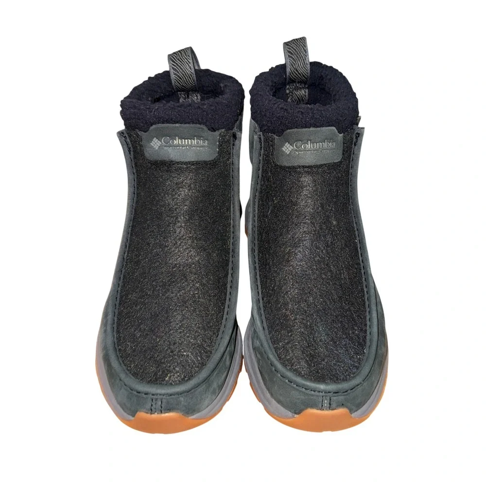 NEW Columbia Landroamer Boots Womens 9 Ankle Black Suede Faux Shearling Lined
